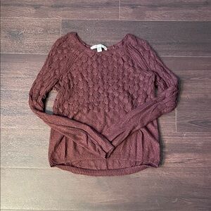 LC Lauren Conrad Maroon Textured Sweater